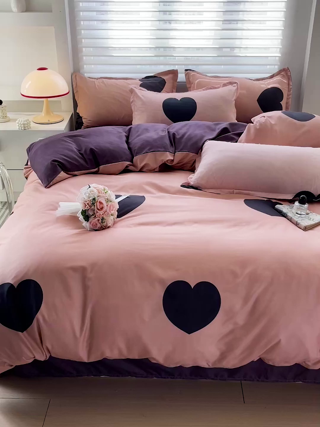 91家纺网 家纺一手货源 找家纺 朵朵家纺 2025新款芦荟棉亲肤印花系列被套单件-单被套 比心