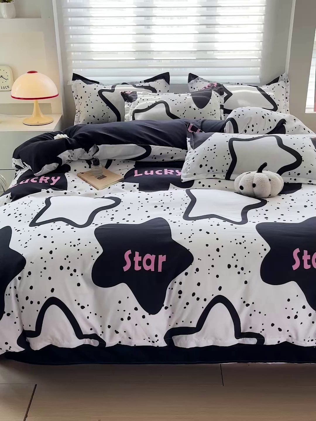 91家纺网 家纺一手货源 找家纺 朵朵家纺 2025新款芦荟棉亲肤印花系列被套单件-单被套 幸运星