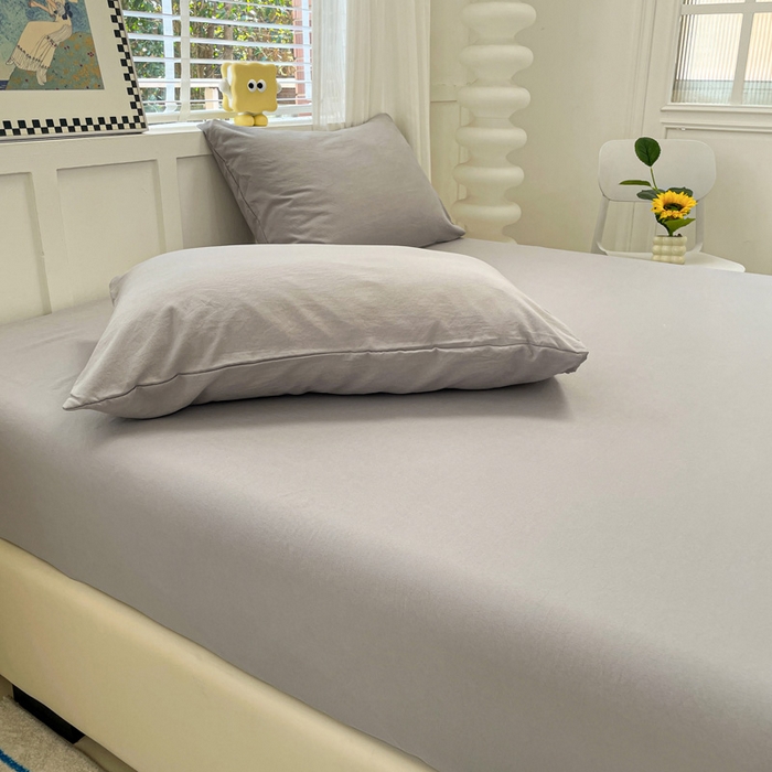 91家纺网 家纺一手货源 找家纺 （总）朵朵家纺 2025新款水洗双层纱纯色糖果色床笠跨境系列（床垫保护套）