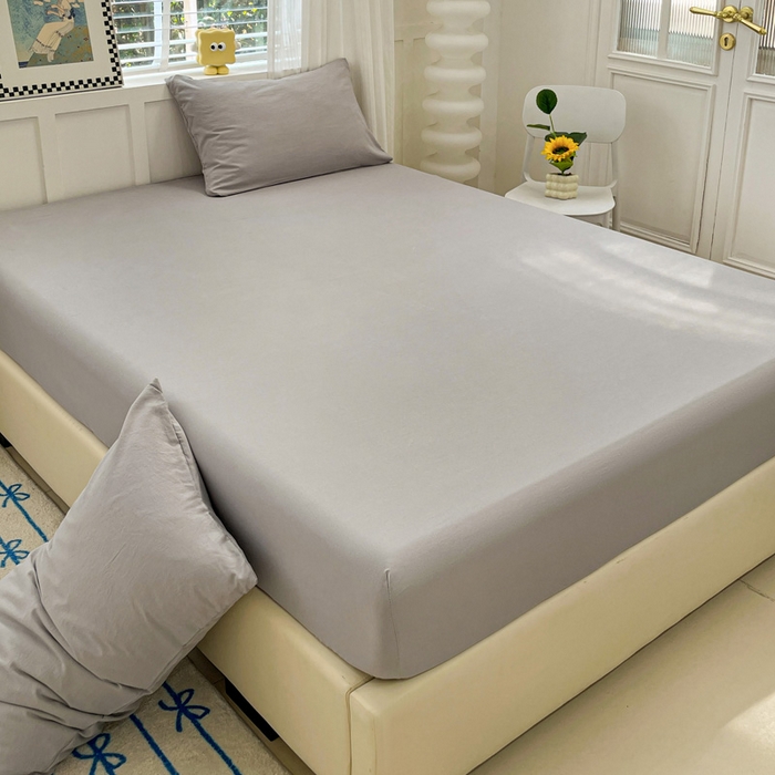 91家纺网 家纺一手货源 找家纺 （总）朵朵家纺 2025新款水洗双层纱纯色糖果色床笠跨境系列（床垫保护套）