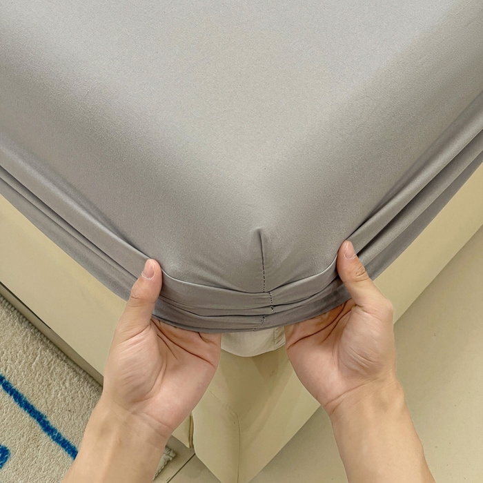 91家纺网 家纺一手货源 找家纺 （总）朵朵家纺 2025新款水洗双层纱纯色糖果色床笠跨境系列（床垫保护套）