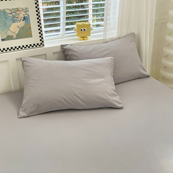 91家纺网 家纺一手货源 找家纺 （总）朵朵家纺 2025新款水洗双层纱纯色糖果色床笠跨境系列（床垫保护套）