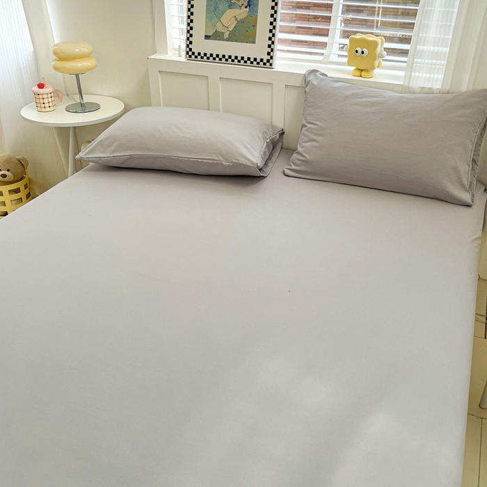 91家纺网 家纺一手货源 找家纺 （总）朵朵家纺 2025新款水洗双层纱纯色糖果色床笠跨境系列（床垫保护套）