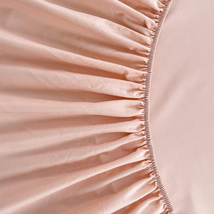 91家纺网 家纺一手货源 找家纺 朵朵家纺 2025新款水洗双层纱纯色糖果色床笠跨境系列（床垫保护套） 浅粉