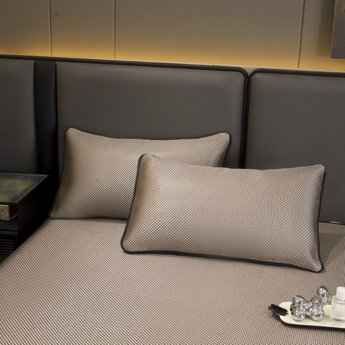 91家纺网 家纺一手货源 找家纺 恋尚 2025新款可拆卸床裙款冰藤凉席 冰藤床裙凉席- 柏姬咖色(控价198起)