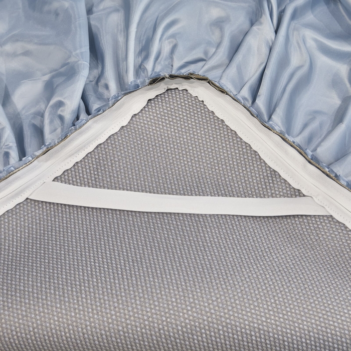 91家纺网 家纺一手货源 找家纺 恋尚 2025新款可拆卸床裙款冰藤凉席 冰藤床裙凉席- 柏姬蓝色(控价198起)