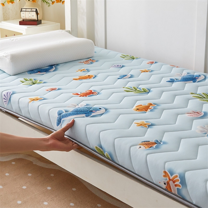 91家纺网 家纺一手货源 找家纺 寐珂家纺 2025A类针织棉记忆棉床垫 海底世界