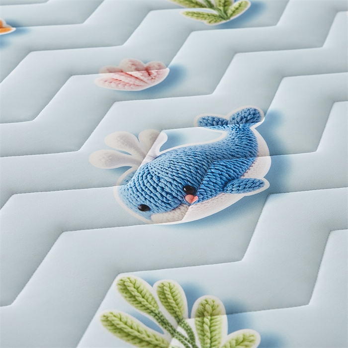 91家纺网 家纺一手货源 找家纺 寐珂家纺 2025A类针织棉记忆棉床垫 海底世界