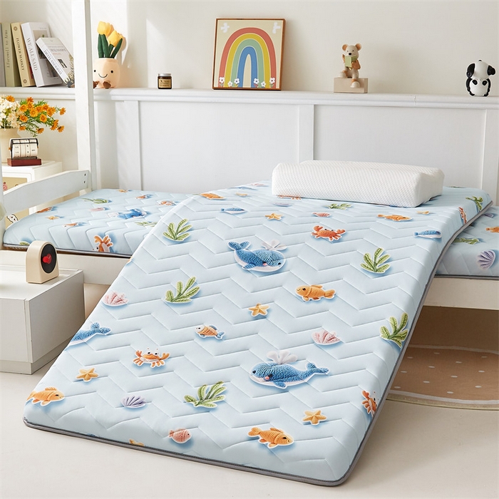 91家纺网 家纺一手货源 找家纺 寐珂家纺 2025A类针织棉记忆棉床垫 海底世界