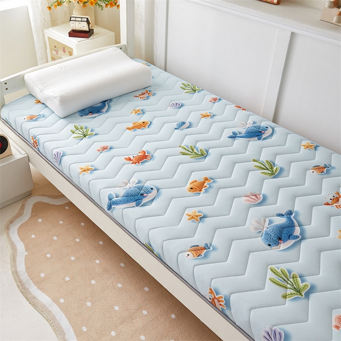 91家纺网 家纺一手货源 找家纺 寐珂家纺 2025A类针织棉记忆棉床垫 海底世界