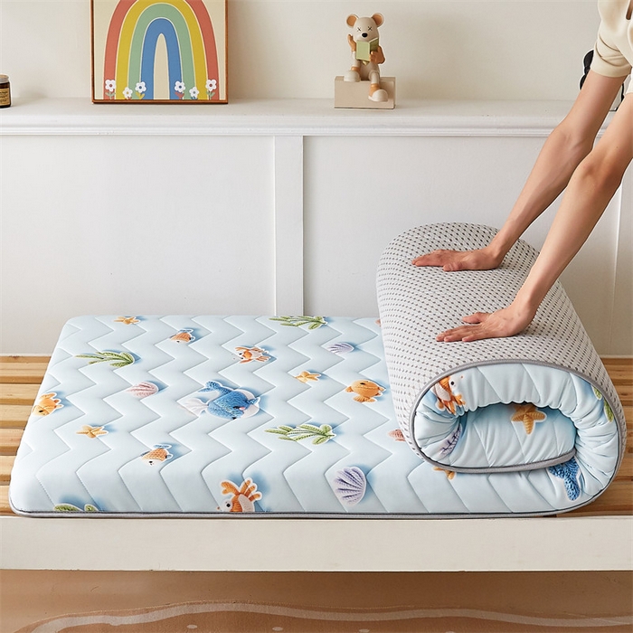 91家纺网 家纺一手货源 找家纺 寐珂家纺 2025A类针织棉记忆棉床垫 海底世界