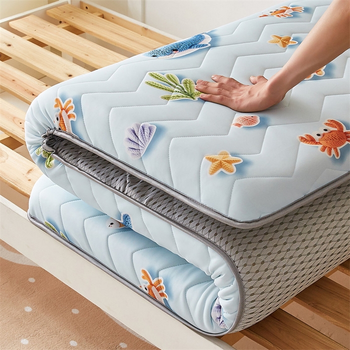 91家纺网 家纺一手货源 找家纺 寐珂家纺 2025A类针织棉记忆棉床垫 海底世界