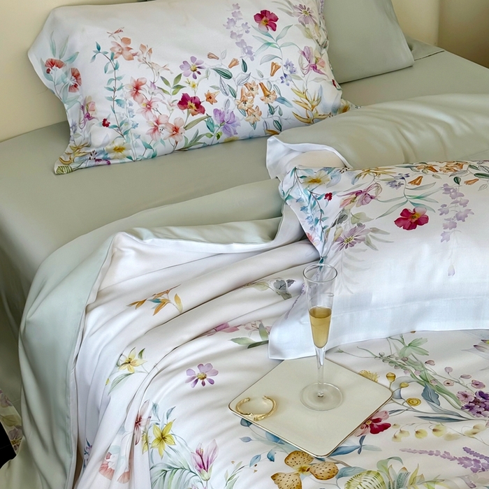 91家纺网 家纺一手货源 找家纺 （总）馨蕊家居 2025新款80SLF奥地利兰精天丝四件套-知否系列