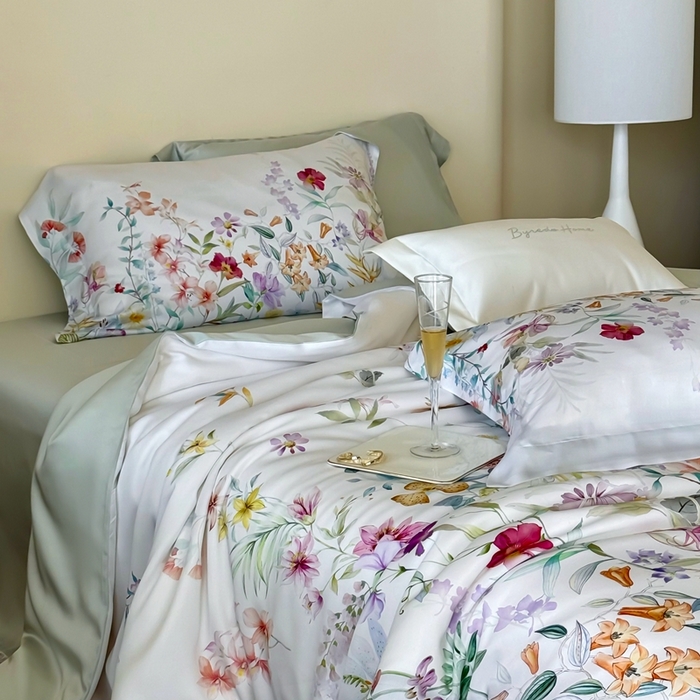 91家纺网 家纺一手货源 找家纺 （总）馨蕊家居 2025新款80SLF奥地利兰精天丝四件套-知否系列