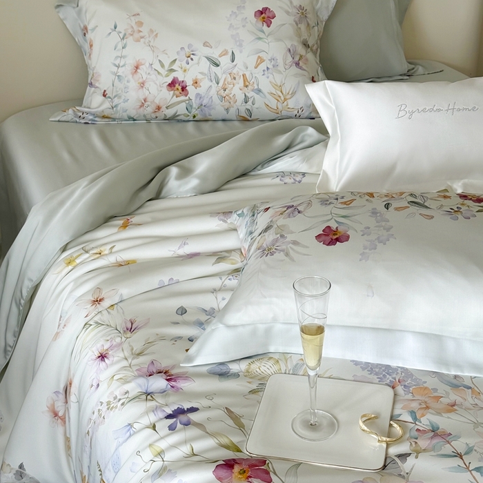 91家纺网 家纺一手货源 找家纺 馨蕊家居 2025新款80SLF奥地利兰精天丝四件套-知否系列 知否-月光白