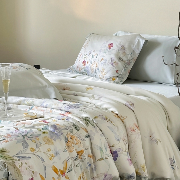 91家纺网 家纺一手货源 找家纺 馨蕊家居 2025新款80SLF奥地利兰精天丝四件套-知否系列 知否-月光白