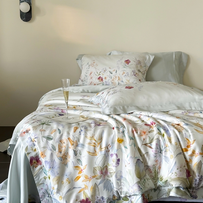 91家纺网 家纺一手货源 找家纺 馨蕊家居 2025新款80SLF奥地利兰精天丝四件套-知否系列 知否-月光白