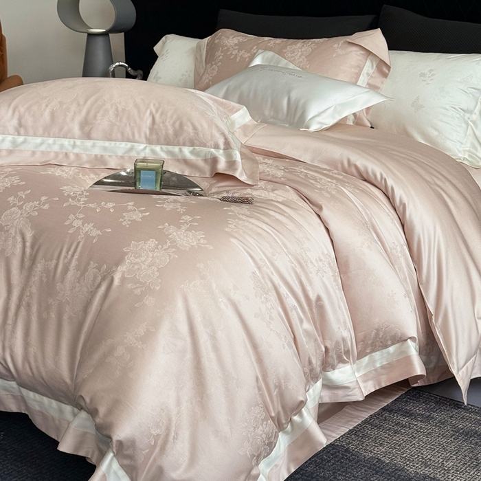 馨蕊家居 2025新款LF兰精天丝棉四件套-若兰 若兰-蔷薇粉