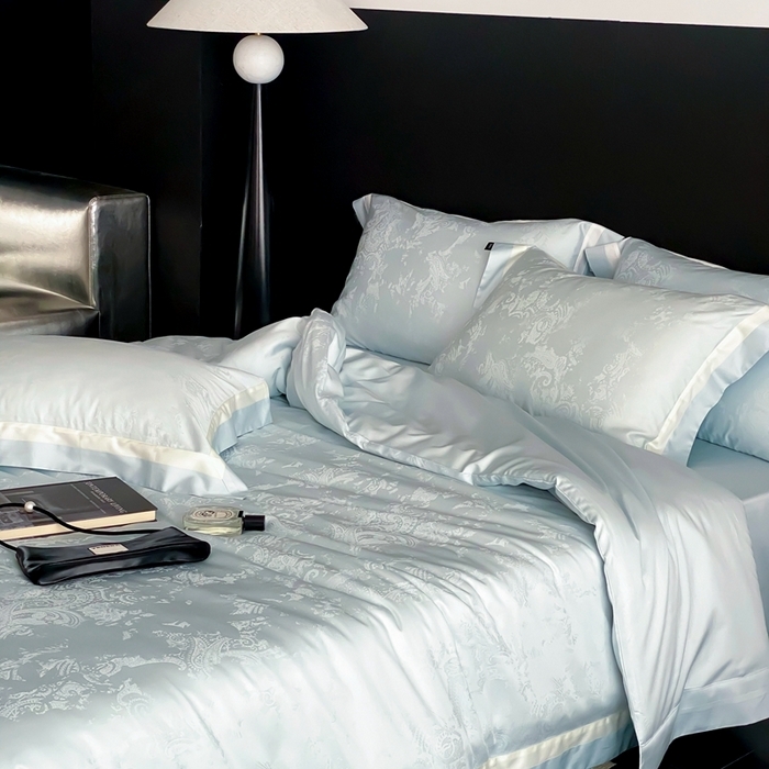 91家纺网 家纺一手货源 找家纺 （总）馨蕊家居 2025新款天丝棉四件套-青黛