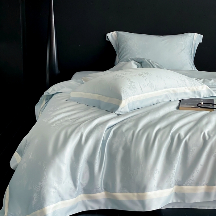 91家纺网 家纺一手货源 找家纺 （总）馨蕊家居 2025新款天丝棉四件套-青黛