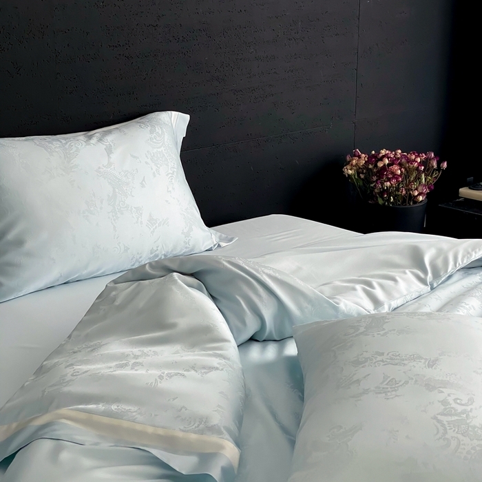 91家纺网 家纺一手货源 找家纺 馨蕊家居 2025新款天丝棉四件套-青黛 青黛-北卡蓝