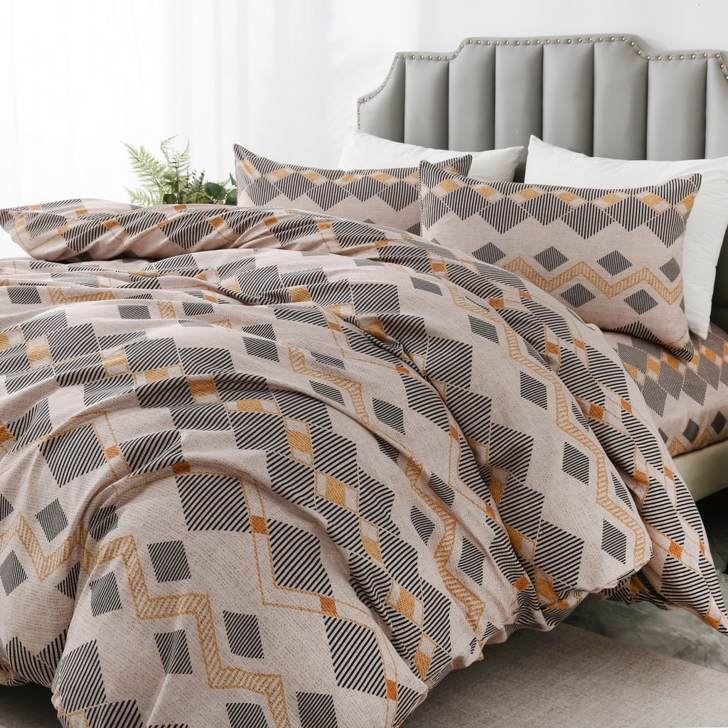 91家纺网 家纺一手货源 找家纺 子不语家纺2025新款跨境外贸 大版印花三件套亚马逊Temu速卖 通Shein沃尔玛专供 96棕色部落