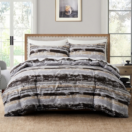 子不语家纺2025新款跨境外贸 大版印花三件套亚马逊Temu速卖 通Shein沃尔玛专供 78水墨渐变