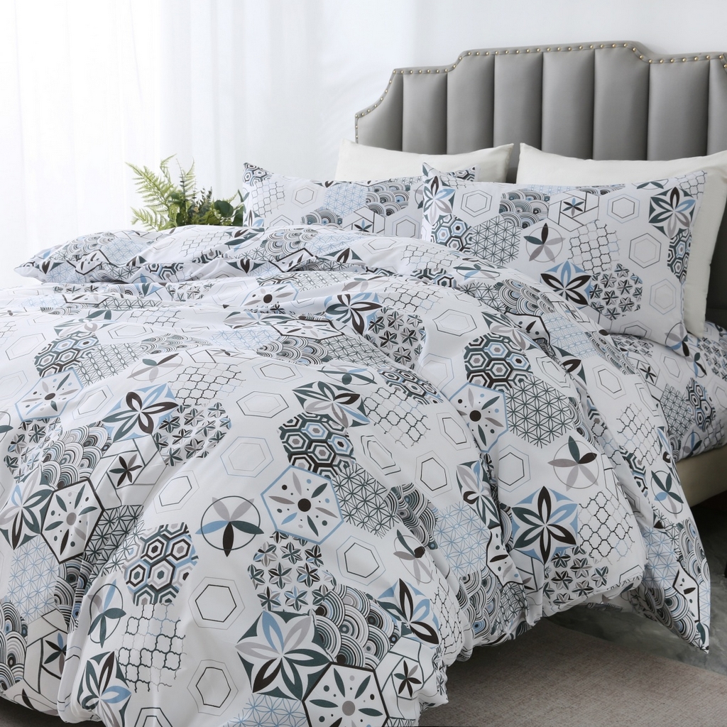 91家纺网 家纺一手货源 找家纺 子不语家纺2025新款跨境外贸 大版印花三件套亚马逊Temu速卖 通Shein沃尔玛专供 97波西米亚白