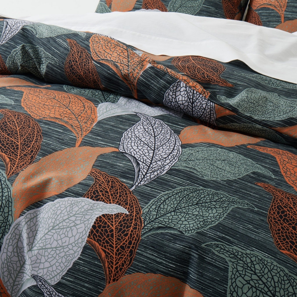 91家纺网 家纺一手货源 找家纺 子不语家纺2025新款跨境外贸 大版印花三件套亚马逊Temu速卖 通Shein沃尔玛专供 108落叶纹