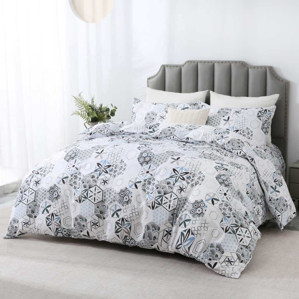 91家纺网 家纺一手货源 找家纺 子不语家纺2025新款跨境外贸 大版印花三件套亚马逊Temu速卖 通Shein沃尔玛专供 97波西米亚白