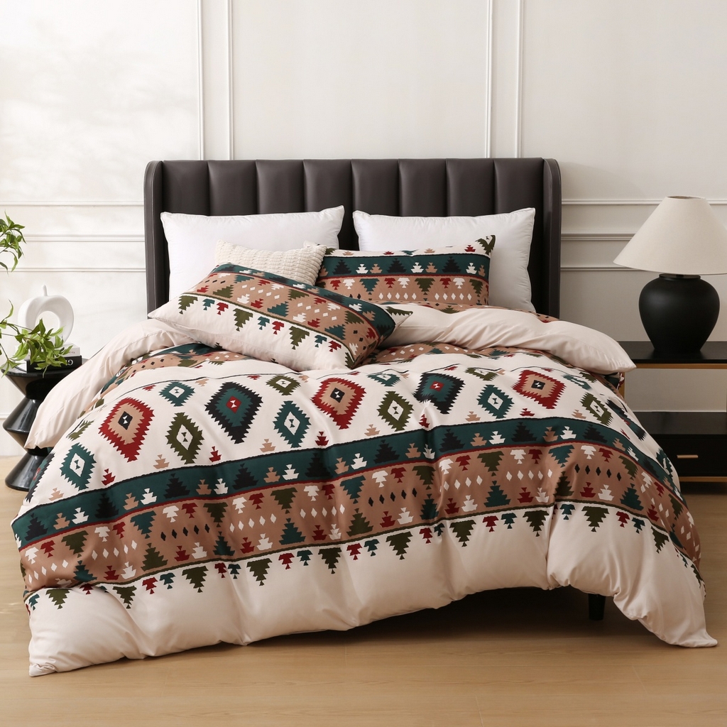 91家纺网 家纺一手货源 找家纺 子不语家纺2025新款跨境外贸 大版印花三件套亚马逊Temu速卖 通Shein沃尔玛专供 82部落