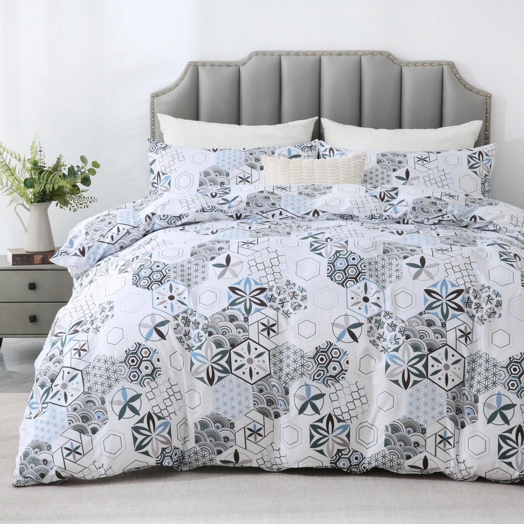 91家纺网 家纺一手货源 找家纺 子不语家纺2025新款跨境外贸 大版印花三件套亚马逊Temu速卖 通Shein沃尔玛专供 97波西米亚白