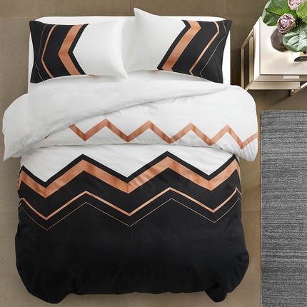 子不语家纺2025新款跨境外贸 大版印花三件套亚马逊Temu速卖 通Shein沃尔玛专供 91斜花纹