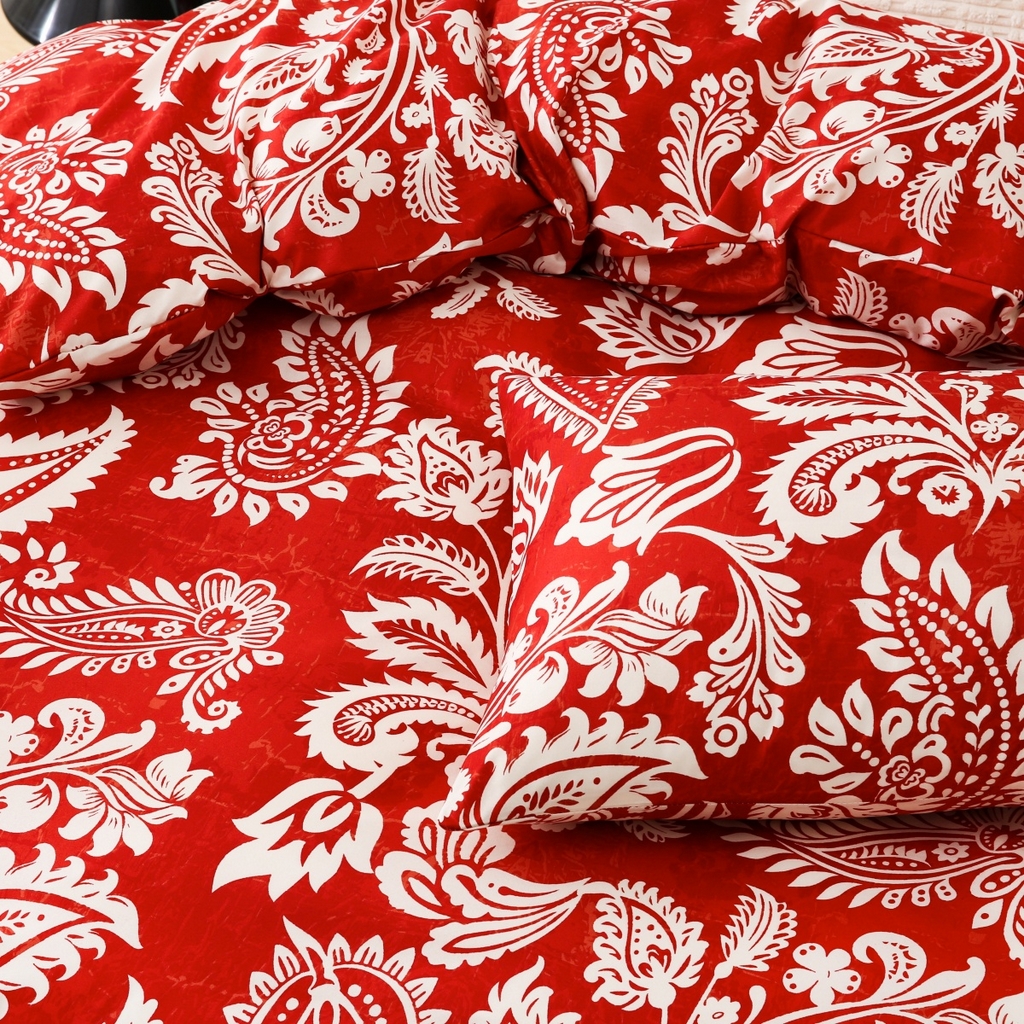 91家纺网 家纺一手货源 找家纺 子不语家纺2025新款跨境外贸 大版印花三件套亚马逊Temu速卖 通Shein沃尔玛专供 86红色花卉