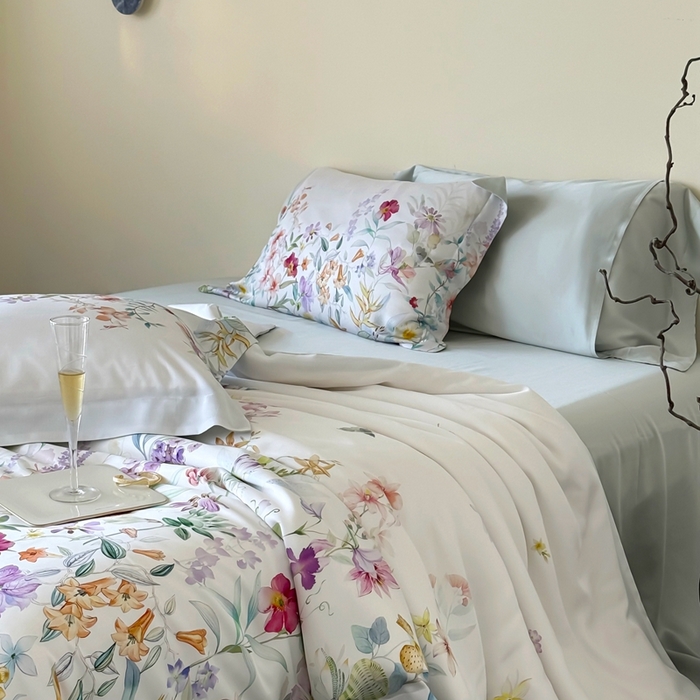 91家纺网 家纺一手货源 找家纺 馨蕊家居 2025新款80SLF奥地利兰精天丝夏被四件套-知否系列 知否-氧气绿