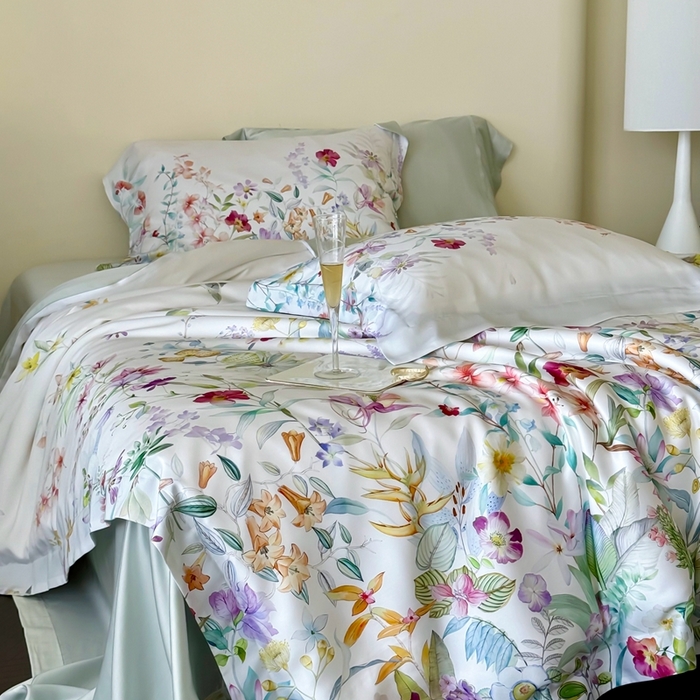 91家纺网 家纺一手货源 找家纺 （总）馨蕊家居 2025新款80SLF奥地利兰精天丝夏被四件套-知否系列