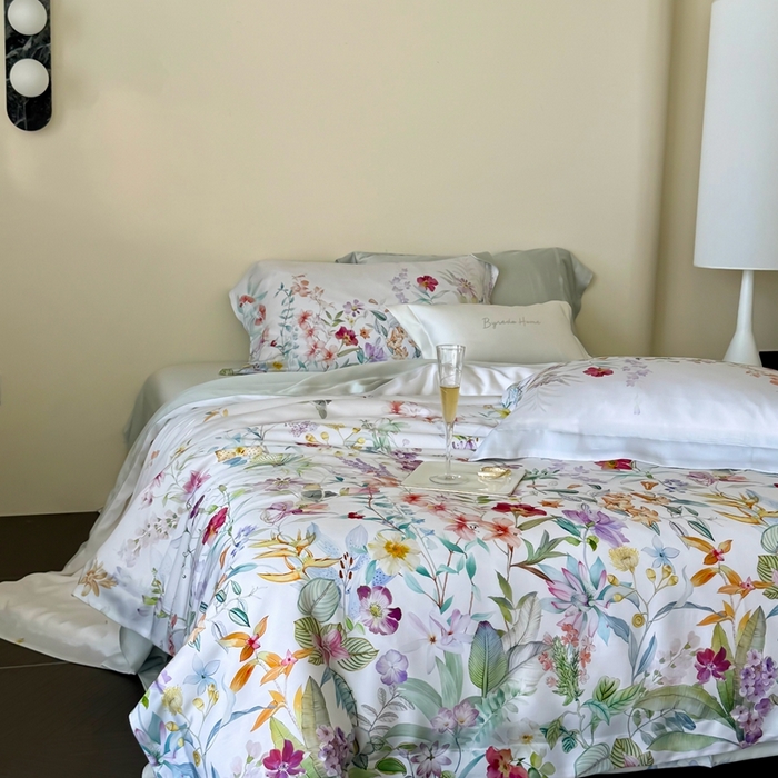 91家纺网 家纺一手货源 找家纺 馨蕊家居 2025新款80SLF奥地利兰精天丝夏被四件套-知否系列 知否-氧气绿