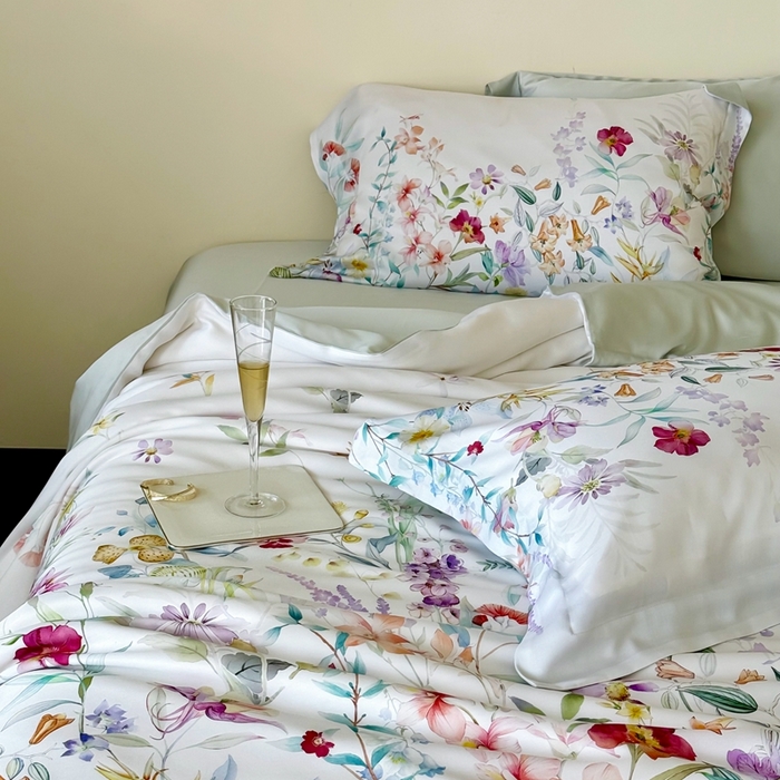 91家纺网 家纺一手货源 找家纺 馨蕊家居 2025新款80SLF奥地利兰精天丝夏被四件套-知否系列 知否-氧气绿