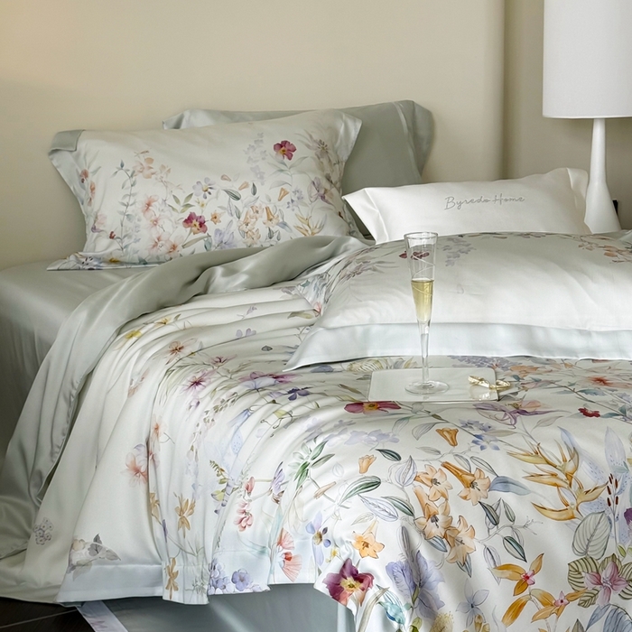 91家纺网 家纺一手货源 找家纺 （总）馨蕊家居 2025新款80SLF奥地利兰精天丝夏被四件套-知否系列