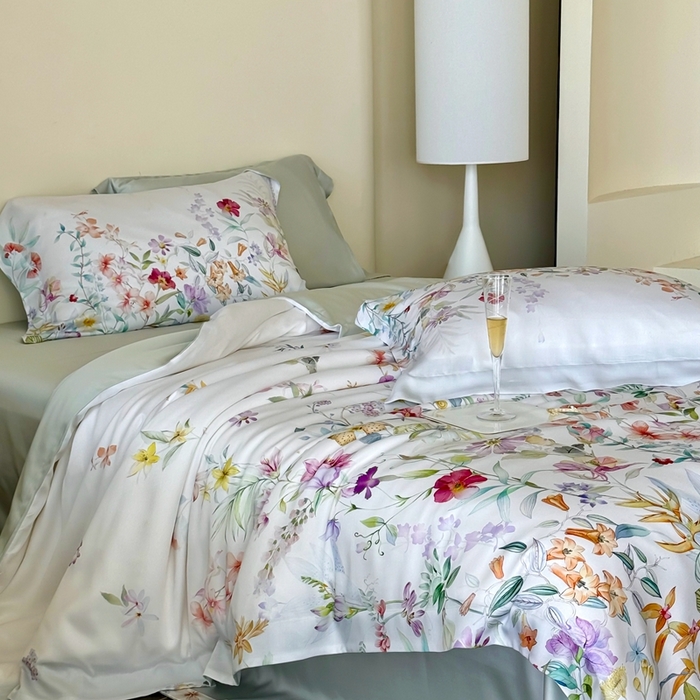 91家纺网 家纺一手货源 找家纺 馨蕊家居 2025新款80SLF奥地利兰精天丝夏被四件套-知否系列 知否-氧气绿