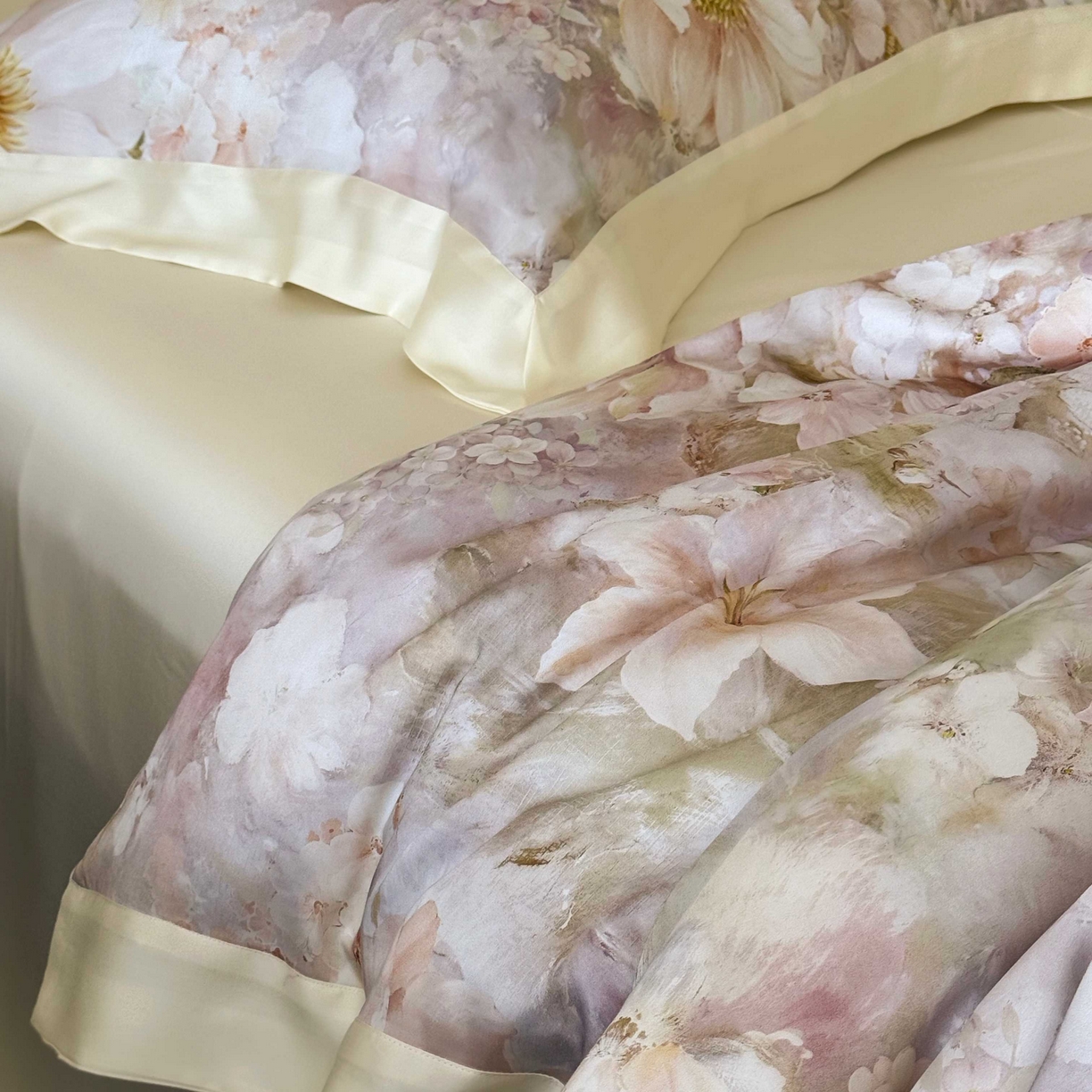 91家纺网 家纺一手货源 找家纺 馨蕊家居 2025新款春夏新品天丝印花80SLF奥地利兰精天丝夏被四件套-初见 夏被初见-蔷薇粉