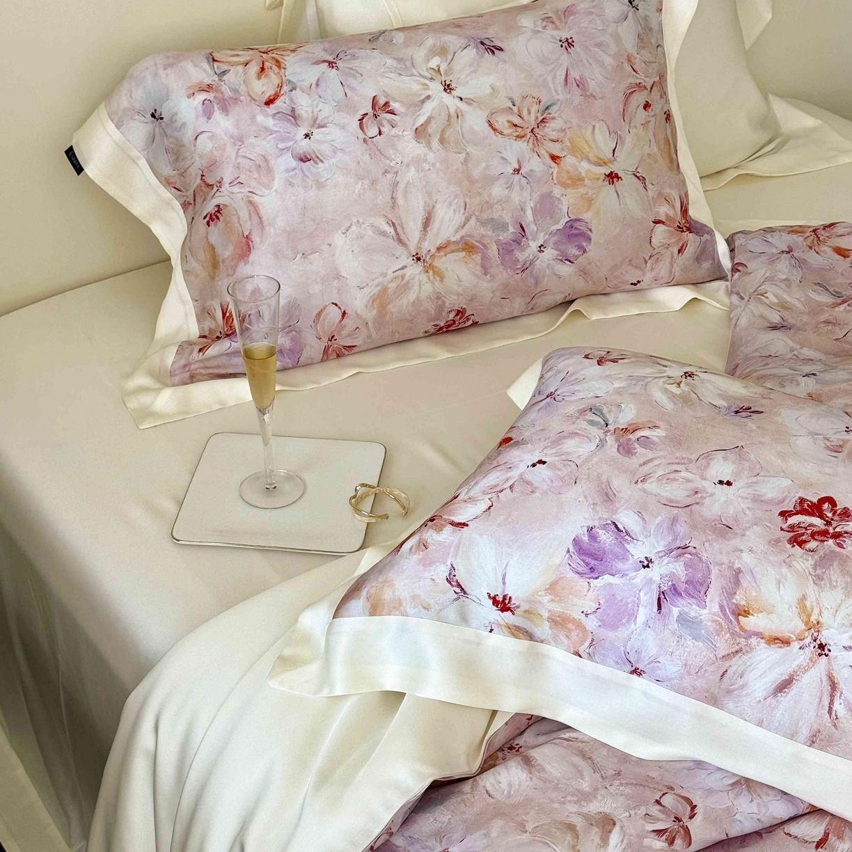 91家纺网 家纺一手货源 找家纺 （总）馨蕊家居 2025新款春夏新品天丝印花80SLF奥地利兰精天丝四件套-告白