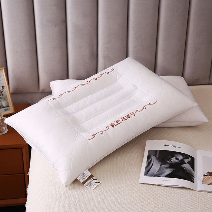 91家纺网 家纺一手货源 找家纺 佳尚枕芯 2025新款压光磨毛决明子乳胶枕枕头枕芯 白色 48x74cm/只 低枕