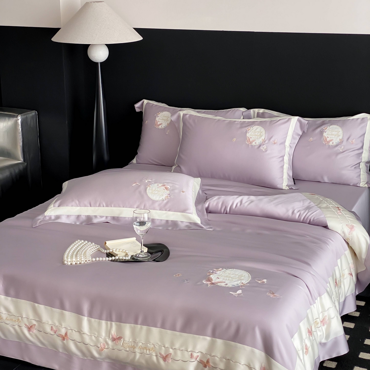 91家纺网 家纺一手货源 找家纺 （总）馨蕊家居 2025新款80SLF奥地利兰精天丝四件套-芳华