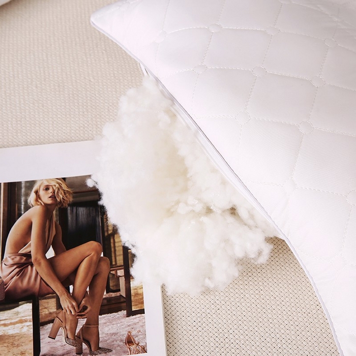 91家纺网 家纺一手货源 找家纺 佳尚枕芯 2025新款压光磨毛决明子乳胶枕枕头枕芯 白色 48x74cm/只 低枕