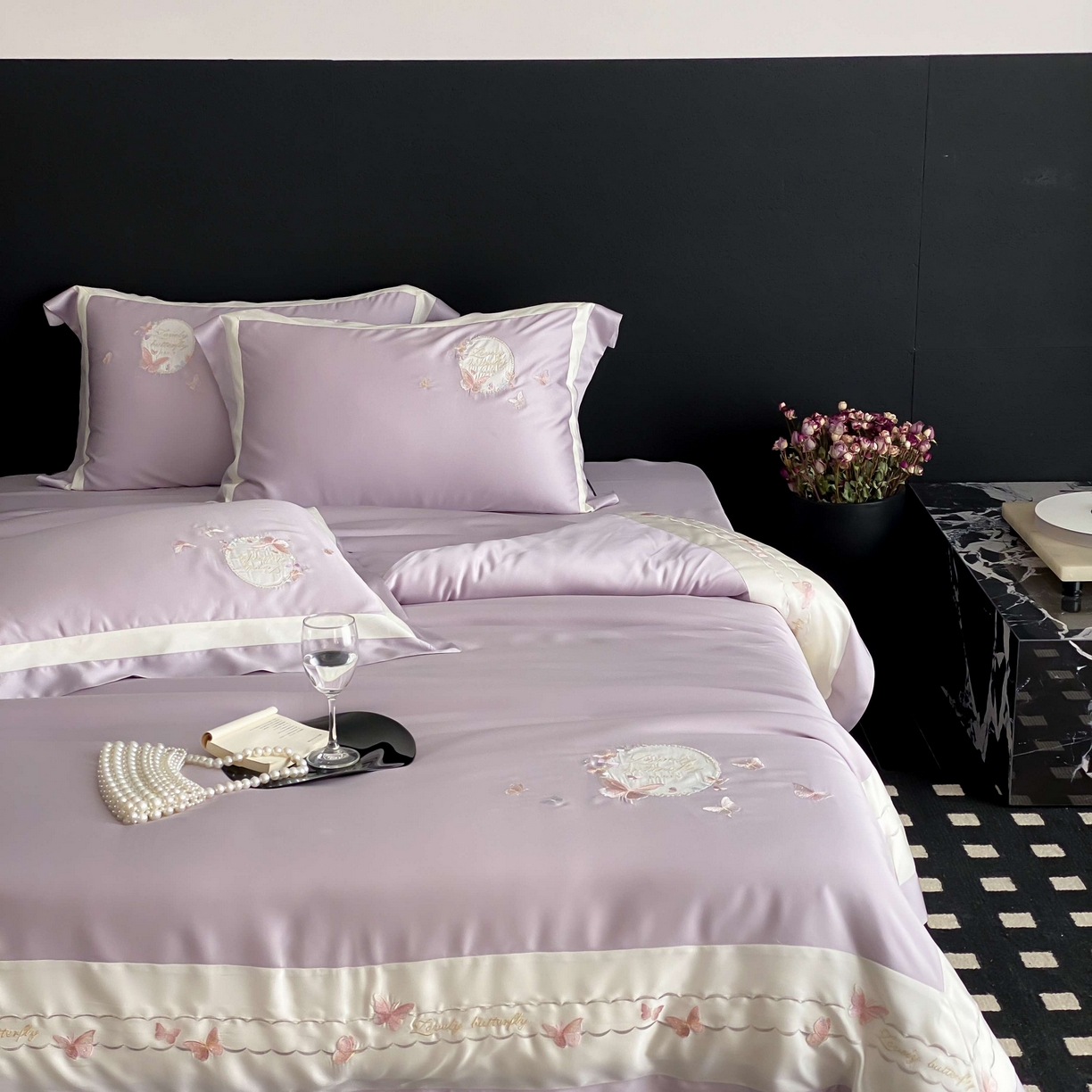 91家纺网 家纺一手货源 找家纺 （总）馨蕊家居 2025新款80SLF奥地利兰精天丝四件套-芳华