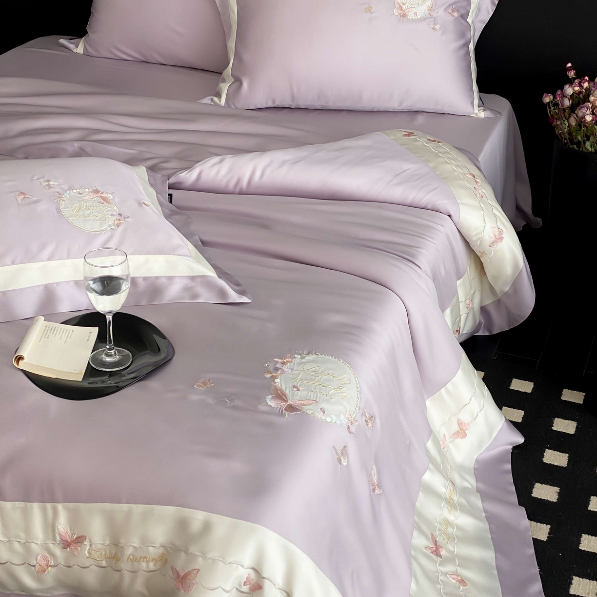 91家纺网 家纺一手货源 找家纺 （总）馨蕊家居 2025新款80SLF奥地利兰精天丝四件套-芳华