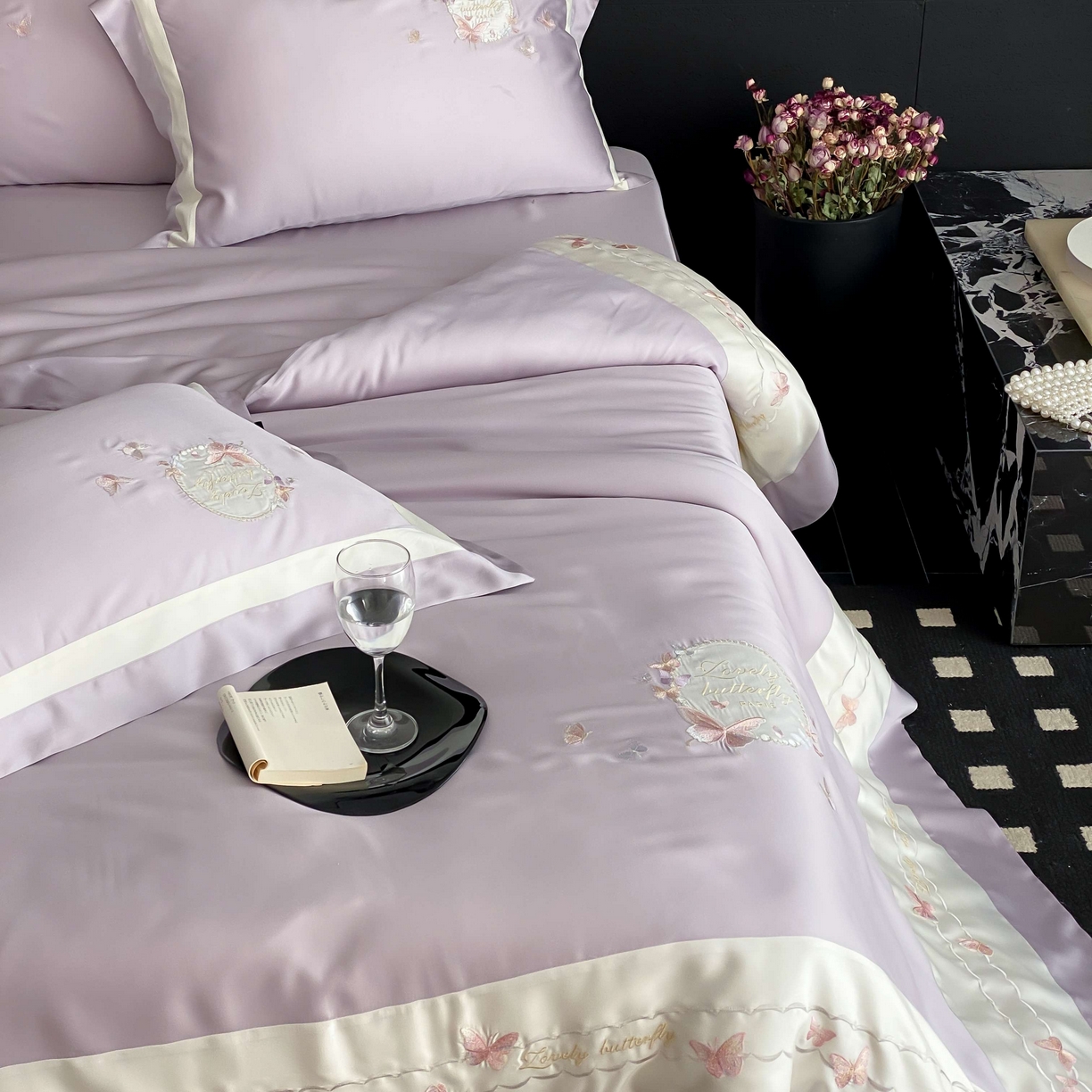 91家纺网 家纺一手货源 找家纺 （总）馨蕊家居 2025新款80SLF奥地利兰精天丝四件套-芳华