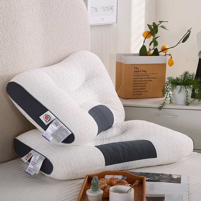 91家纺网 家纺一手货源 找家纺 （总）佳尚枕芯 2025新款针织棉枕头枕芯SPA护颈枕3D双拼针织棉护颈枕