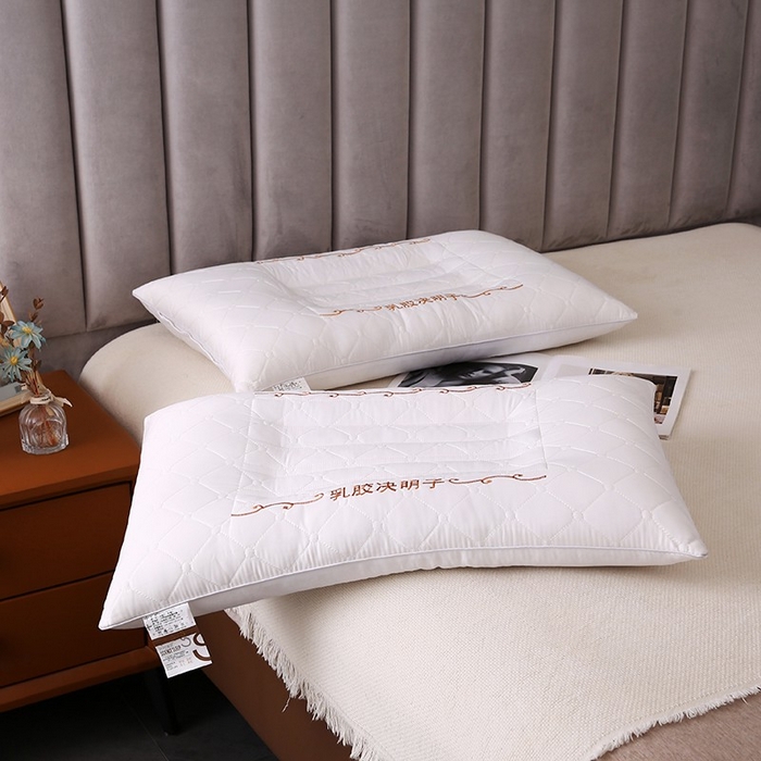91家纺网 家纺一手货源 找家纺 佳尚枕芯 2025新款压光磨毛决明子乳胶枕枕头枕芯 白色 48x74cm/只 高枕